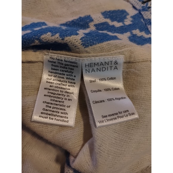 Hemant and‎ Nandita Pehr Shirt Embroidery Dress Puff Sleeves - Picture 7 of 7